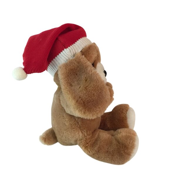 Vtg Applause Sad Sam Puppy Dog 16" Plush Christmas Santa Hat Stuffed Animal 1986 - Picture 3 of 9